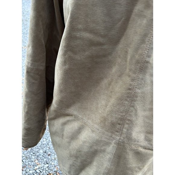 Colebrook Leather Jacket Mens Med Tan Suede Shearling Field Farm Vtg Distressed - Picture 15 of 16